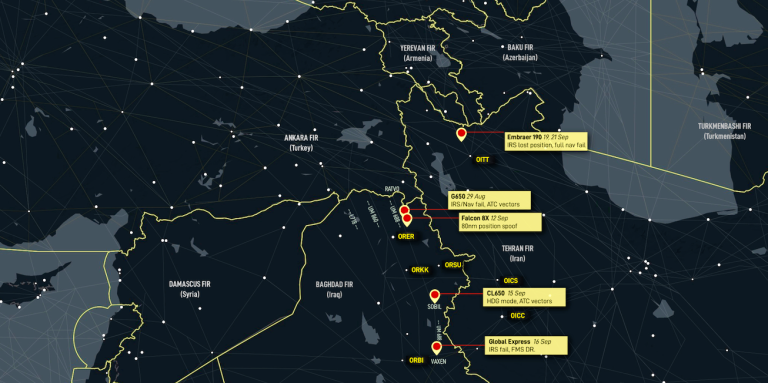 Des signaux GPS contrefaits au Moyen-Orient font dévier l&rsquo;avion de 150 kilomètres de sa trajectoire