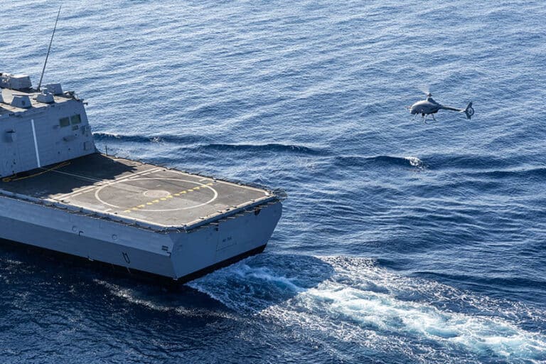 Système de drone naval testé en mer à partir d&rsquo;une frégate de la marine française