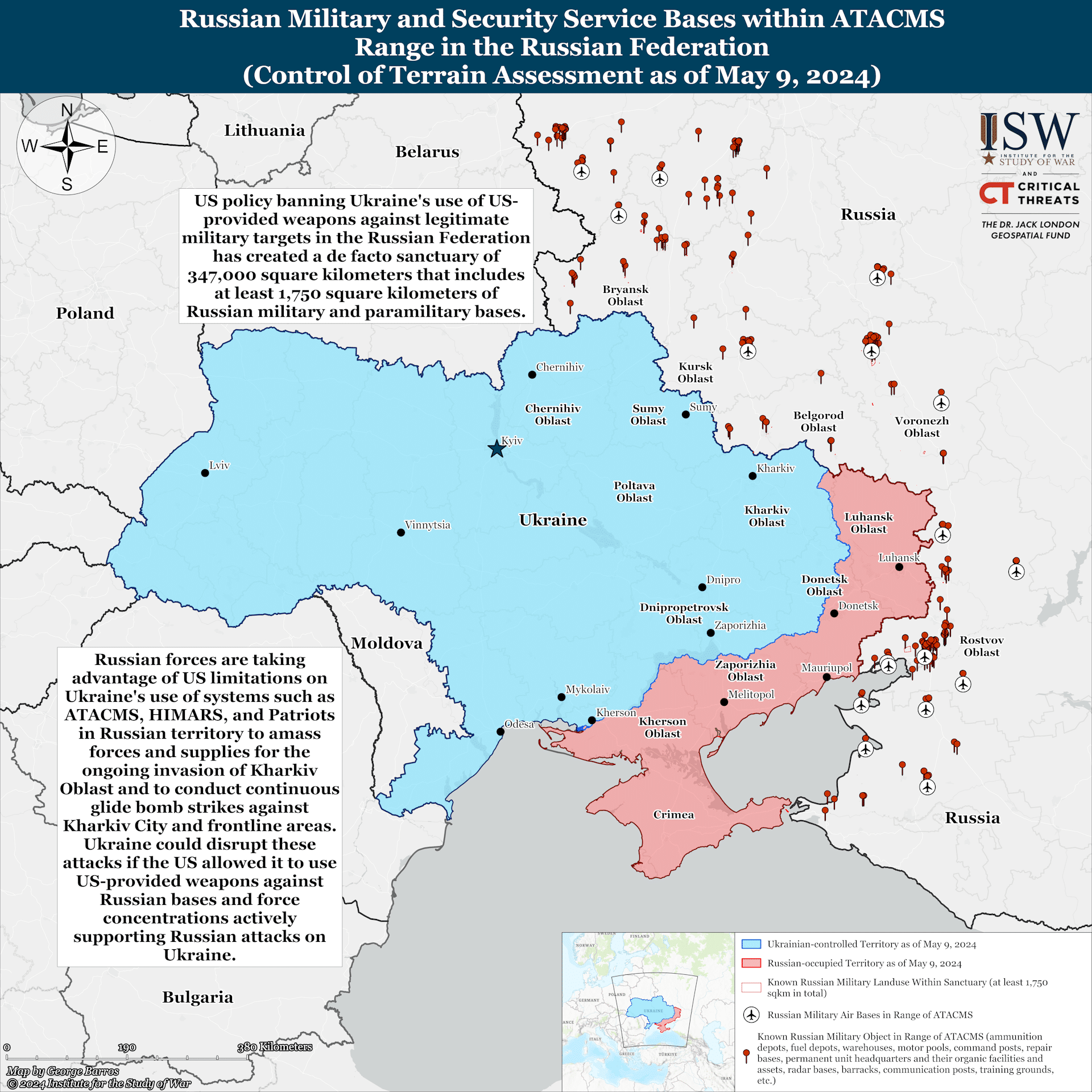 Carte des bases russes à la frontière ukrainienne