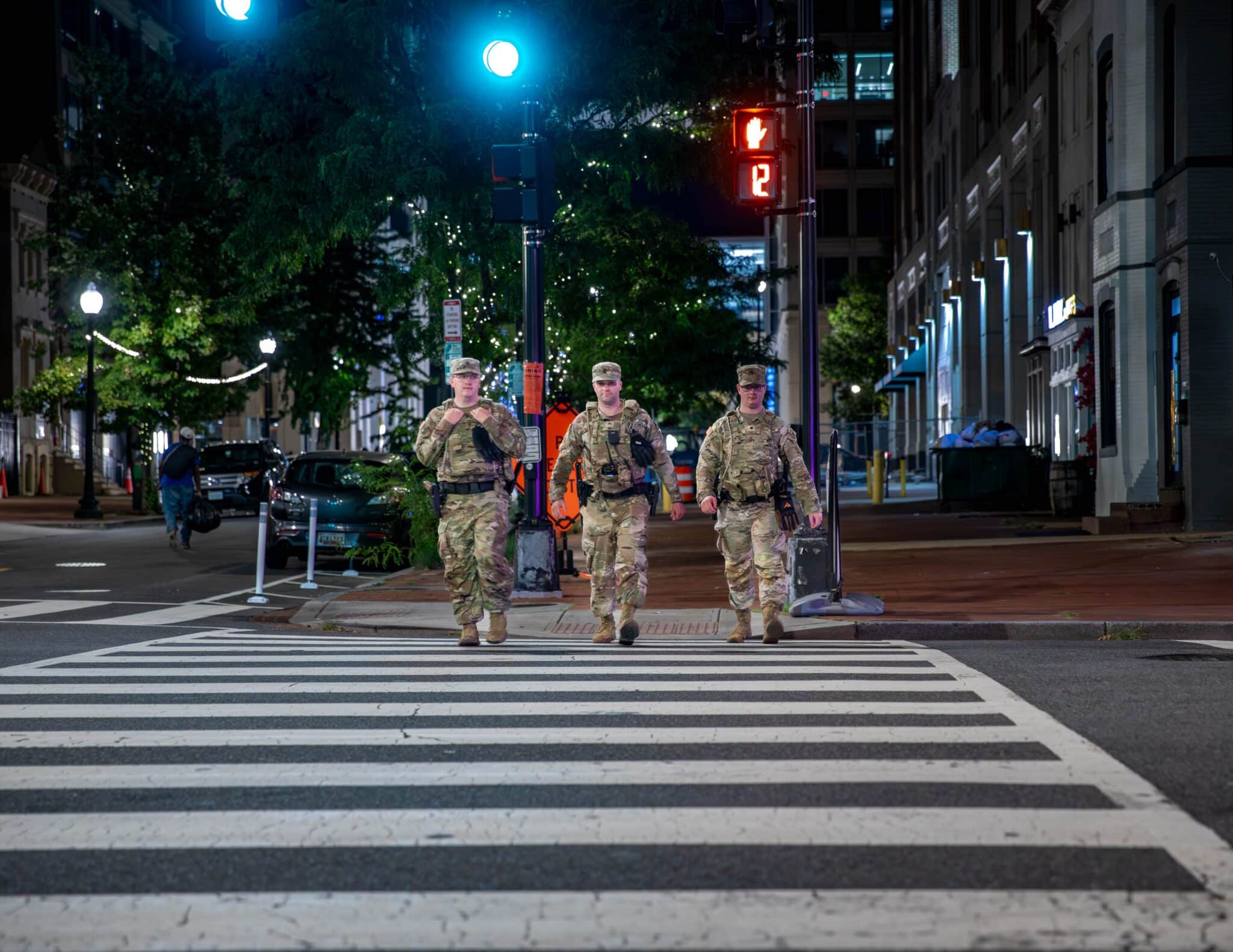 Soldats de la Garde nationale du Tennessee appuyant les autorités civiles à Washington, D.C., le 24 août 2025.