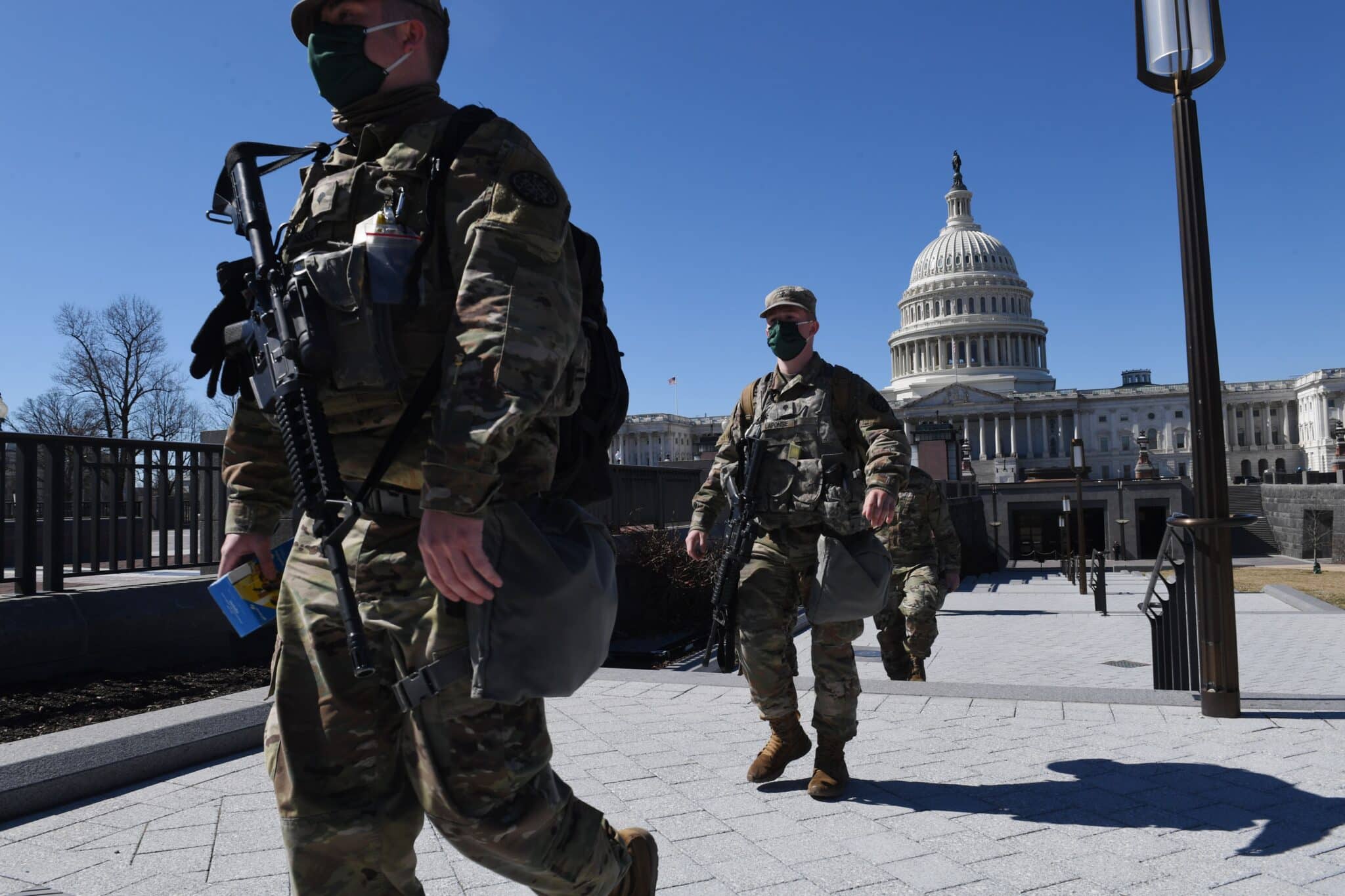 Soldats de la Garde nationale près du Capitole américain, Washington D.C. en 2021