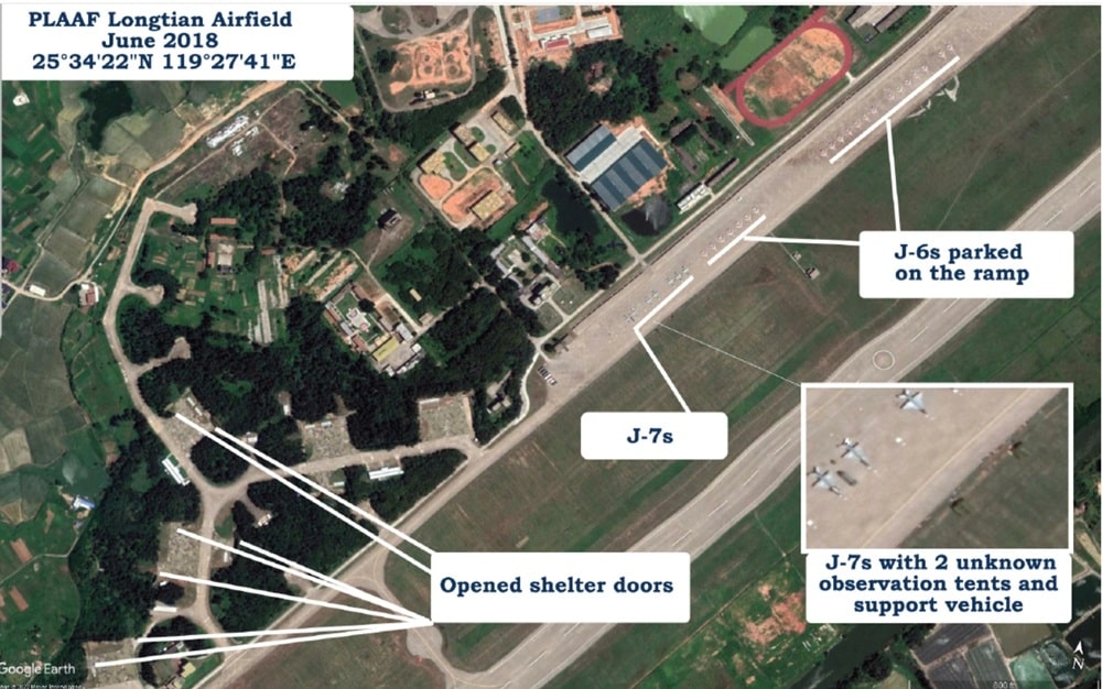 Aérodrome de Longtian avec possible présence de J-6 et J-7 sans pilote