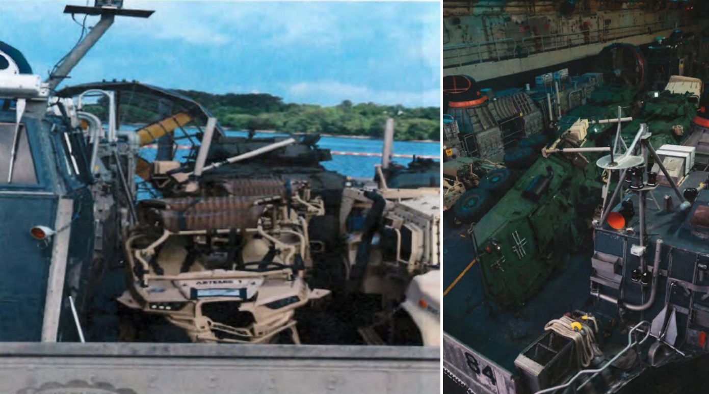 Photos post-collision des LCAC 70 et LCAC 84 issues de l’enquête de la Marine.