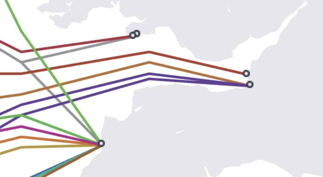 Carte des câbles sous-marins