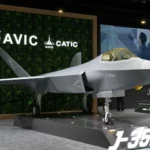 Maquette du Shenyang J-35A présentée au Salon aéronautique de Singapour 2026