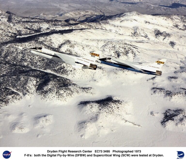 F-8 Digital Fly-By-Wire (left) and F-8 Supercritical...