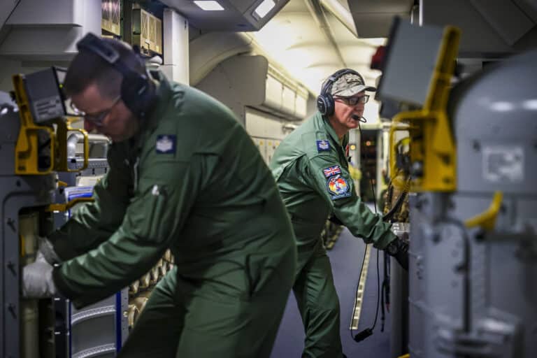 Royal Air Force personnel conducting anti-submarine...