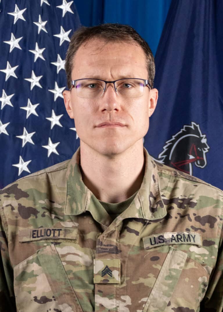 U.S. Army Sgt. Samuel T. Elliott, a combat medic with...