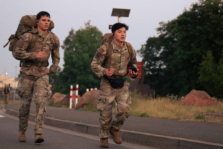 U.S. military personnel participate in the Norwegian...