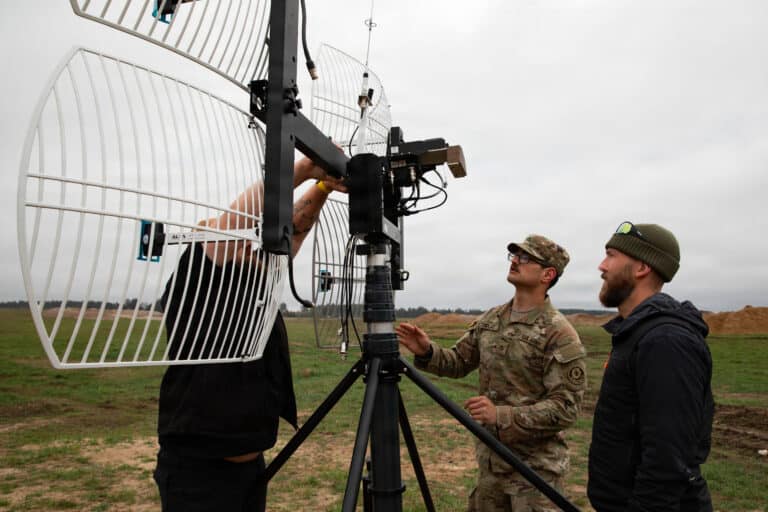 U.S. Army Spc. Mason Tomplait, drone operator, assigned...