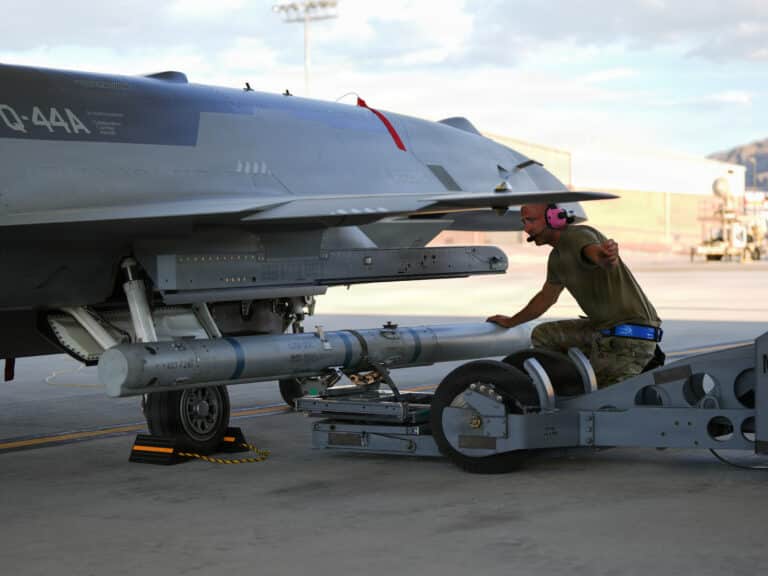 A U.S. Airman assigned to the Collaborative Combat...