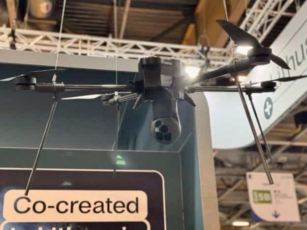 Prototype plastique 3D d’une charge utile montée sur un drone grandeur nature, Eurosatory 2026