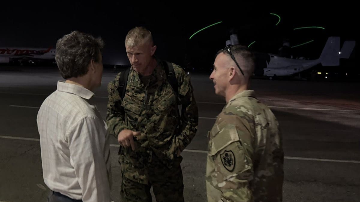 Marine Corps Maj. Gen. Kevin Jarrard arrivé à Caracas, Venezuela, jeudi soir. Photo Commandement Sud des États-Unis.