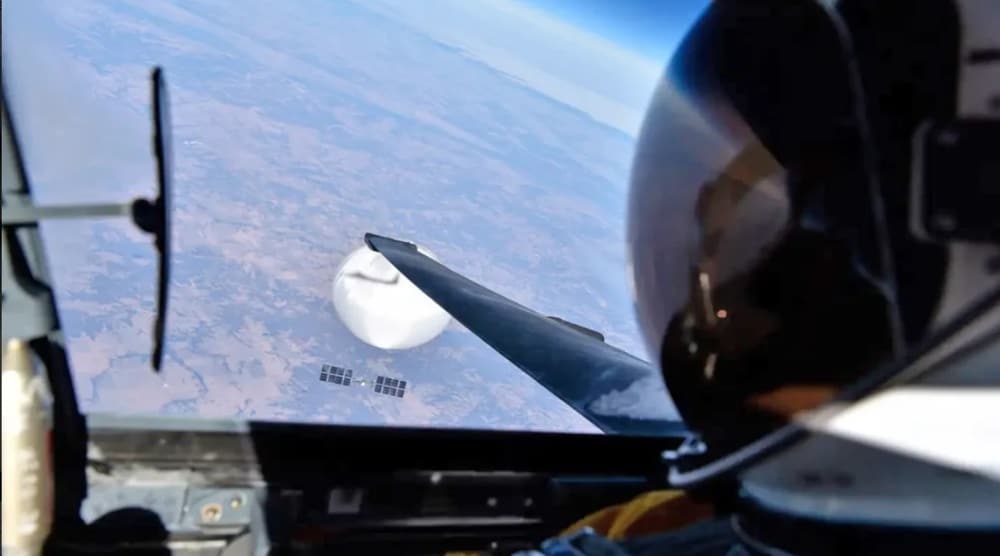 Vue depuis la cabine d’un U-2 du ballon espion chinois en 2023