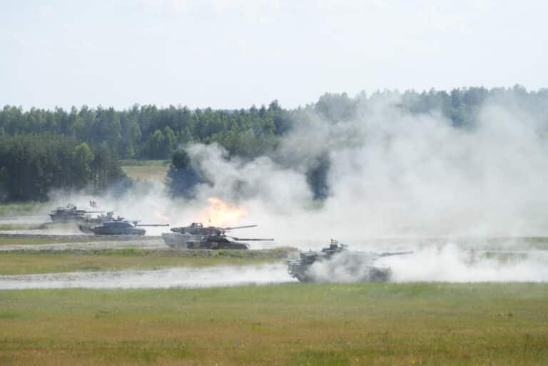 A Challenger II main battle tank from the United Kingdom...