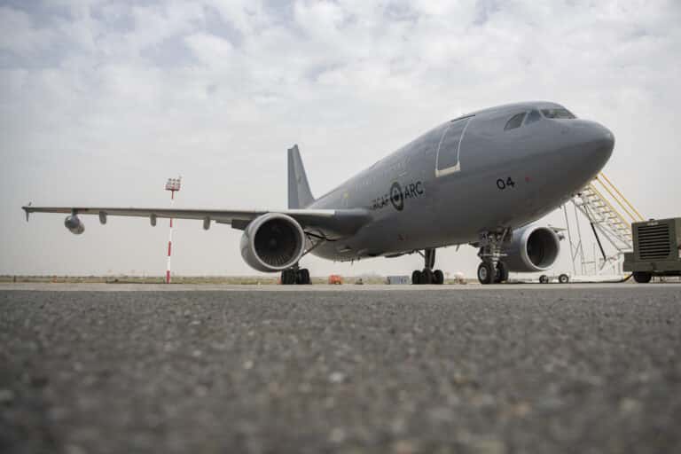 An Airbus CC-150 Polaris sits at an undisclosed location...
