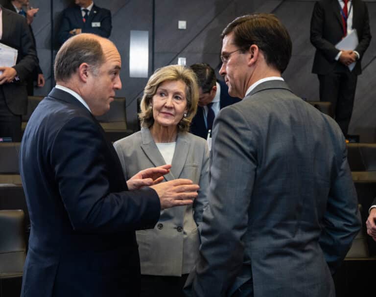 Defense Secretary Mark T. Esper and Ambassador Kay...