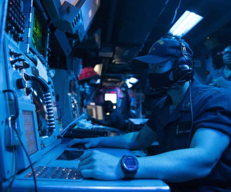 EAST CHINA SEA (March 15, 2020) Operations Specialist...
