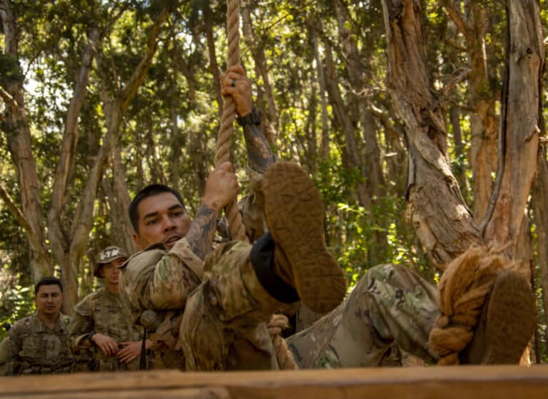 Soldiers with the 25th Infantry Division reach the final...