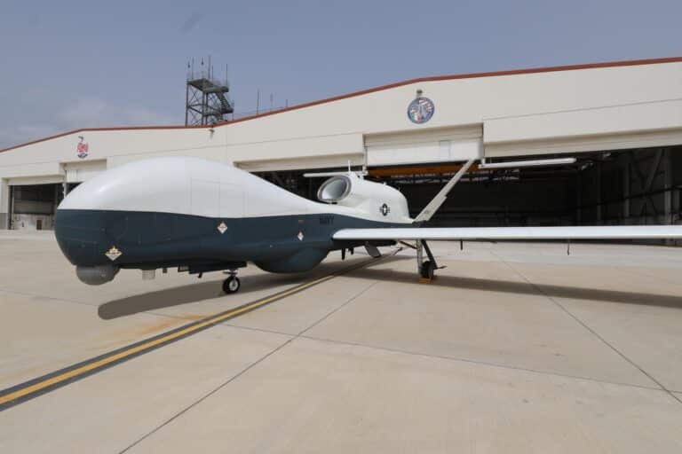 The MQ-4C’s arrival to the U.S. Sixth Fleet area of...