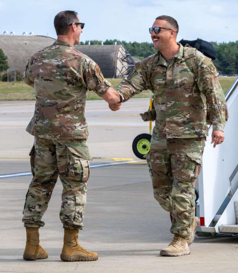 From left, U.S. Air Force Brig. Gen. Jack Arthaud, 48th...