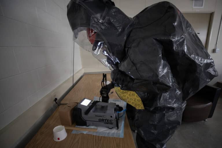 U.S. Air Force Tech. Sgt. Conrad Slocum, a survey team...