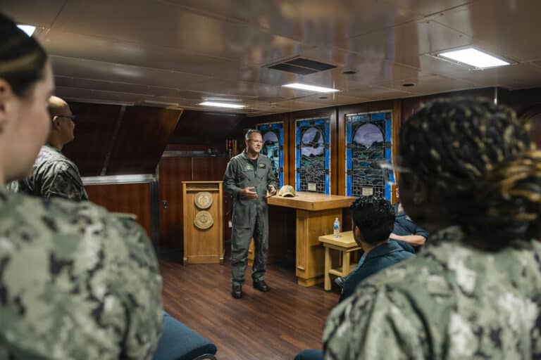 U.S. Navy Chaplin Capt. Gary Foshee, COMNAV AIRPAC,...