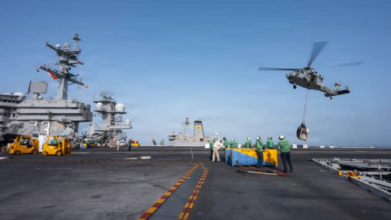 An MH-60S Seahawk, attached to Helicopter Sea Combat...