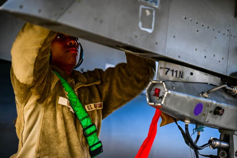 U.S. Air Force Senior Airman Asia Hayes, 555th Fighter...
