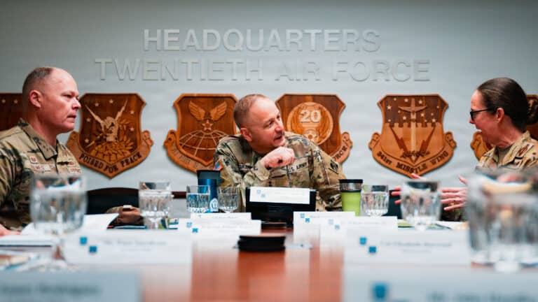 Lt. Gen. William “Butch” Graham, Jr. (center), 56th...