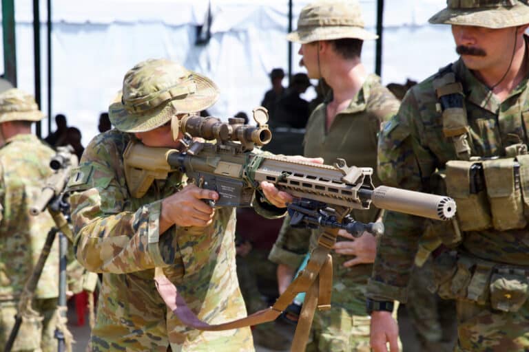 A soldier from the Australian Defence Force (ADF)...
