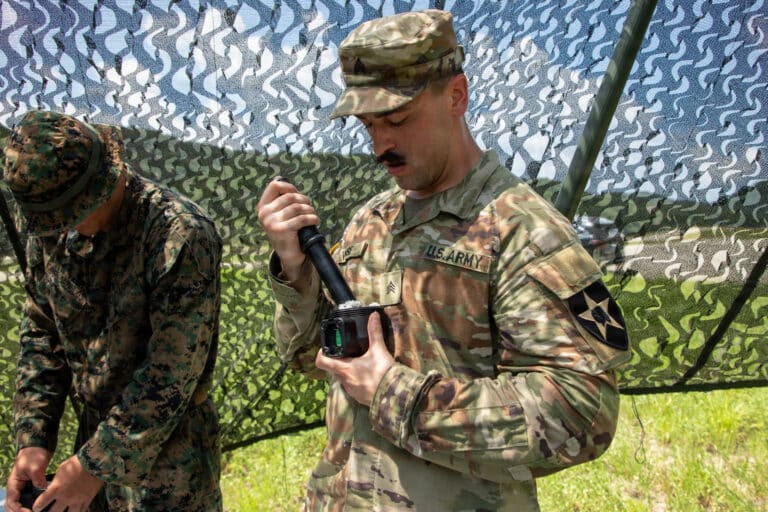 A U.S. Army Sgt. Jacob Wise, a payload specialist...