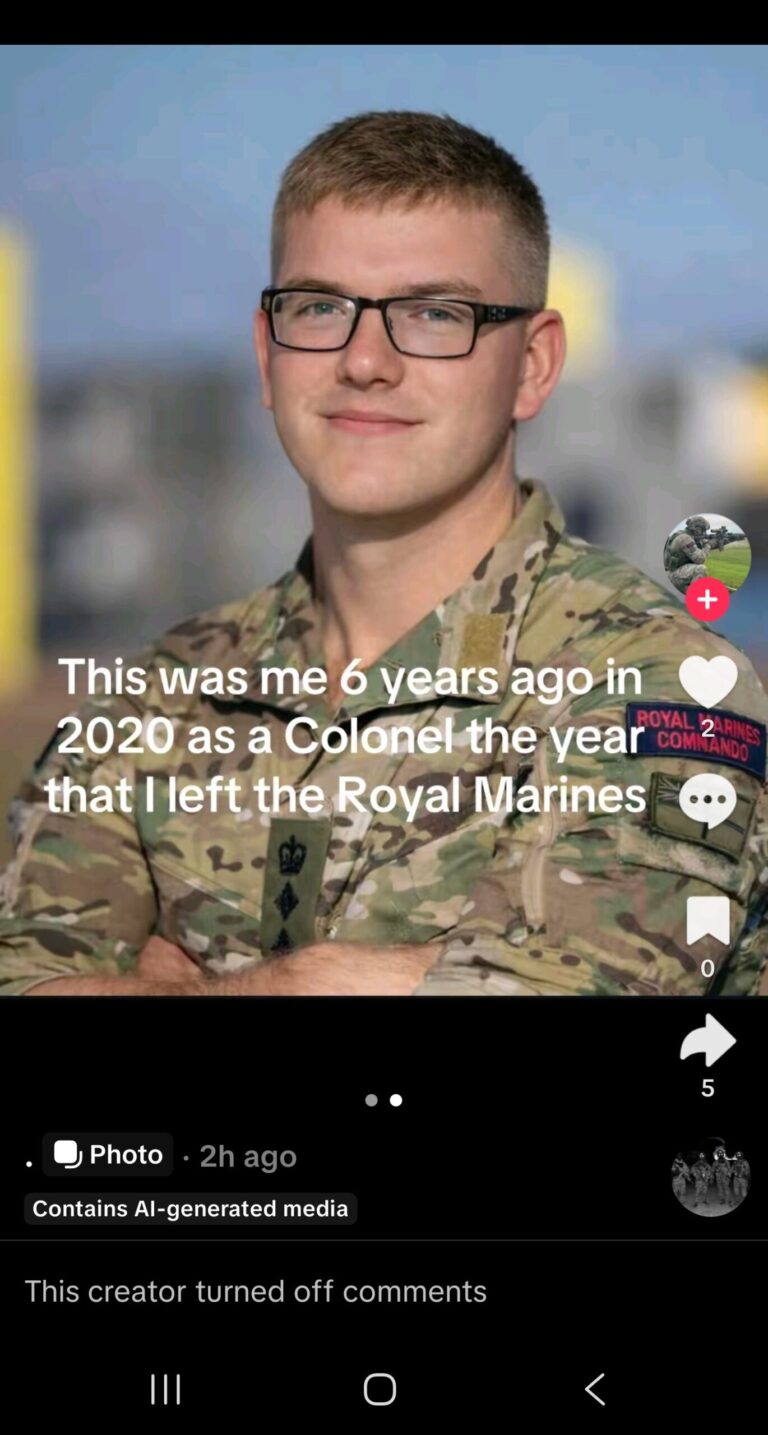 Un homme usurpe sur TikTok le rôle d'un colonel des Royal Marines avec une fausse carrière militaire - image 1