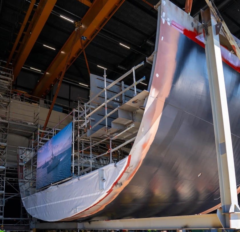 Section de la coque de la quatrième corvette Pohjanmaa